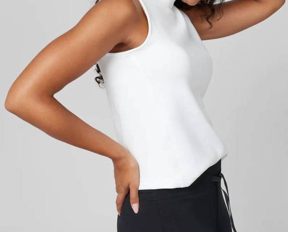 NEW SPANX airessentials mock neck top, white in white - Picture 2 of 4